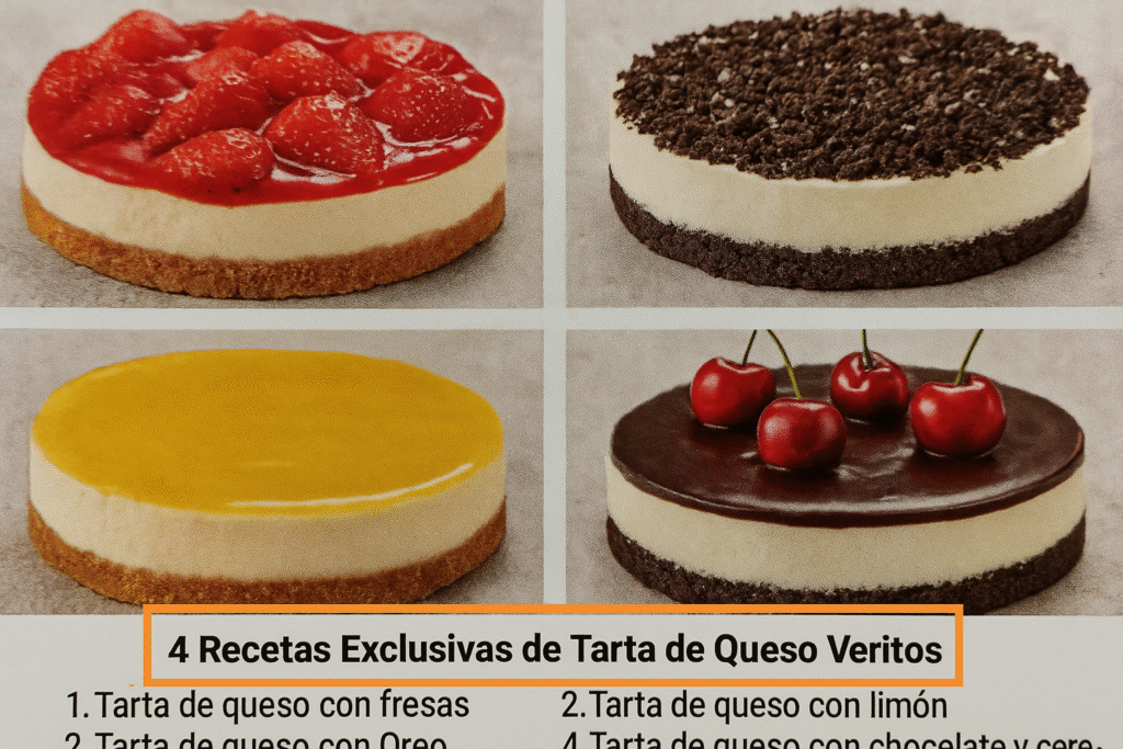 4 Recetas Exclusivas de Tarta de Queso Veritos en Copas