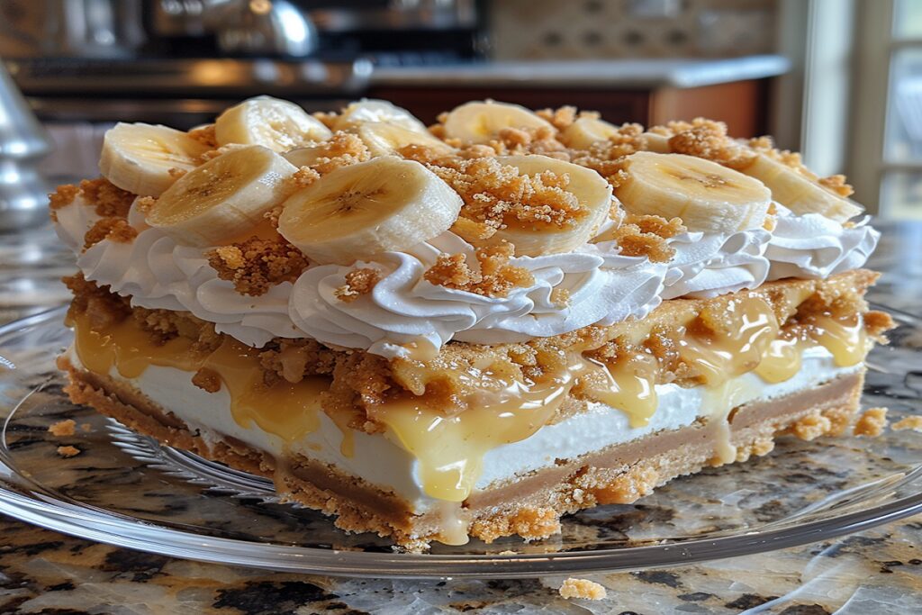 Classic banana pudding in trifle dish