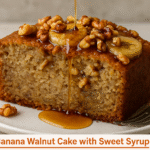Banana Walnut Cake with Sweet Syrup