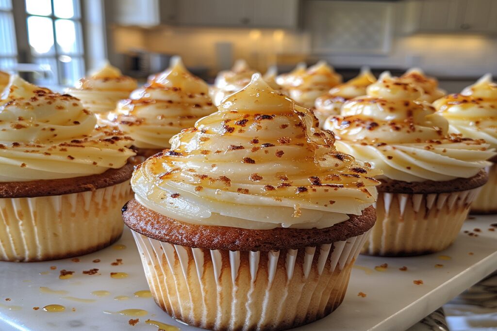 Vanilla Bean Burnt Cream Cheesecake Cupcakes