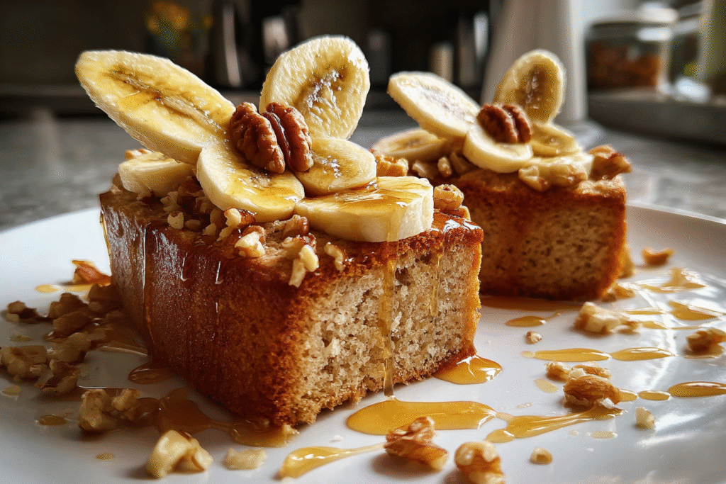 Banana Walnut Cake with Sweet Syrup