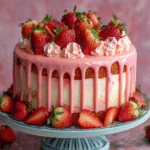 Fresh Strawberry Drip Cake